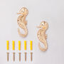G Decor Set Of Two Gold Seahorse Wall Coat Hooks, thumbnail 3 of 5