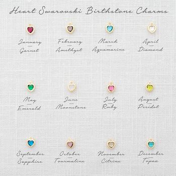 Sterling Letter And Heart Birthstone Necklace Gift Set, 5 of 10