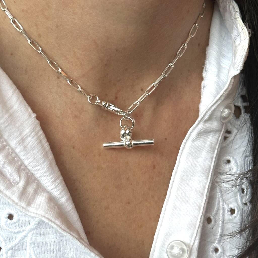 Toggle Clasp Cable Link Necklace, 1 of 3