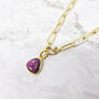 18k Gold Plated Ruby Paperclip Chain Necklace, thumbnail 1 of 4