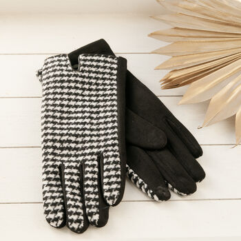 Houndstooth Soft Winter Gloves, 3 of 7