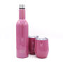 Stainless Steel Bottle And Tumbler Set Shimmer Pink, thumbnail 1 of 3