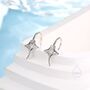 Sterling Silver Manta Ray Fish Drop Hook Earrings With Cz, thumbnail 3 of 11