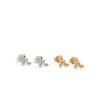 Mini Bee Stud Earrings Sterling Silver Or Gold Vermeil, 2 of 3