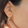 20mm Small Round Dainty Gold Plated Hoops With Crystals, thumbnail 2 of 6