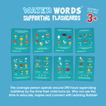 Water Words: Educational Bath Toys And Letter Games Bath Crayons, Letter, Word And Phonics Flashcards, 2 of 7