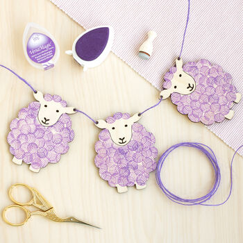 Sheep Wooden Craft Kit Purple, 2 of 2