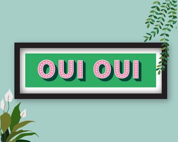 Framed Panoramic Oui Oui Typography Print, 6 of 10
