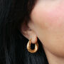 18 K Gold Plated Vintage Inspired Portobello Mini Hoop, thumbnail 7 of 8