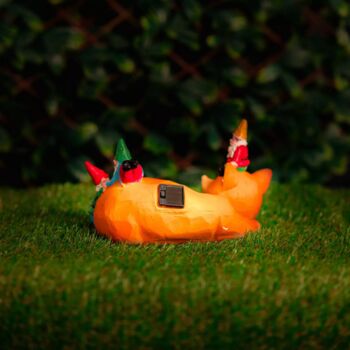 Solar Gnomes And Fox Garden Ornament Statue Figurine, 7 of 9