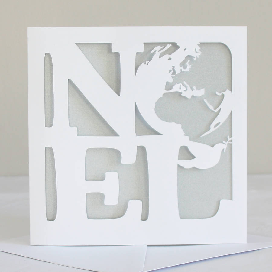 noel papercut christmas cardwhole in the middle