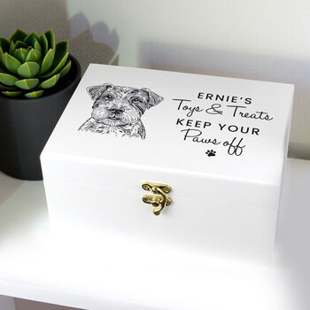 Personalised Dog Breed White Wooden Storage Box, 2 of 6