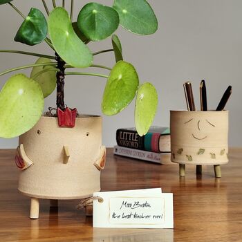 Handmade Teacher Thank You Gift Plant Pencil Pot Leaves, 4 of 6