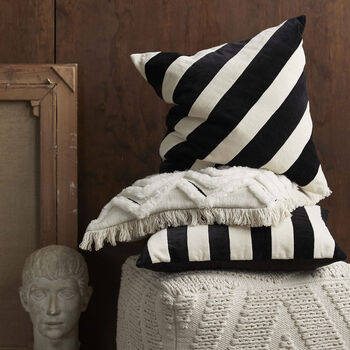 Izra Fluffy Textured Zig Zag Monochrome Cushion, 5 of 10