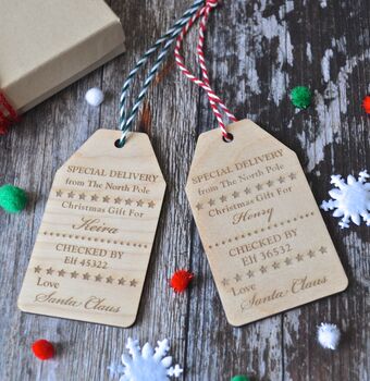 Personalised 'Santa Claus' Wooden Gift Tag, 2 of 2