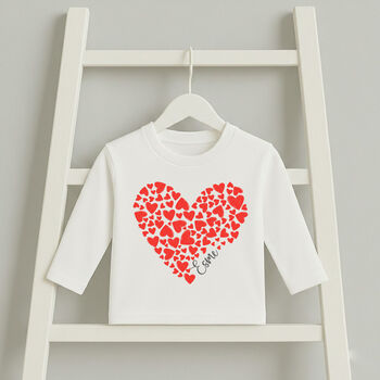 Personalised Big And Little Sister Brother Sibling Set Heart, 3 of 3