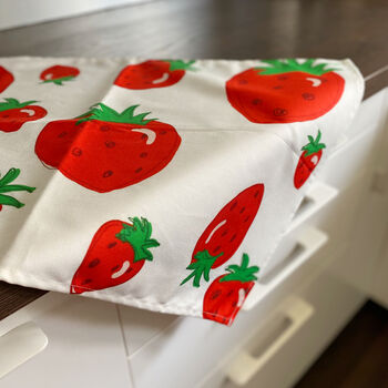 Strawberry Patterned Tea Towel, 2 of 3