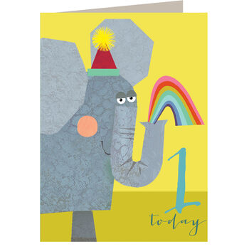 Elephant 1st Birthday Card, 2 of 5