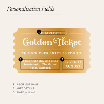 Personalised Golden Ticket Keepsake, 3 of 3