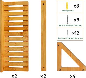 Two Bamboo Wall Shelves Set, 6 of 8