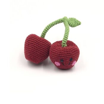 Handmade Deep Red Cherries Fair Trade Toy, 3 of 4