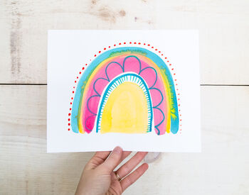 Pink And Yellow Rainbow Print, 2 of 3
