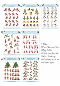 Christmas Sticker Sheets Mix And Match. Two Sheets, 8 of 12