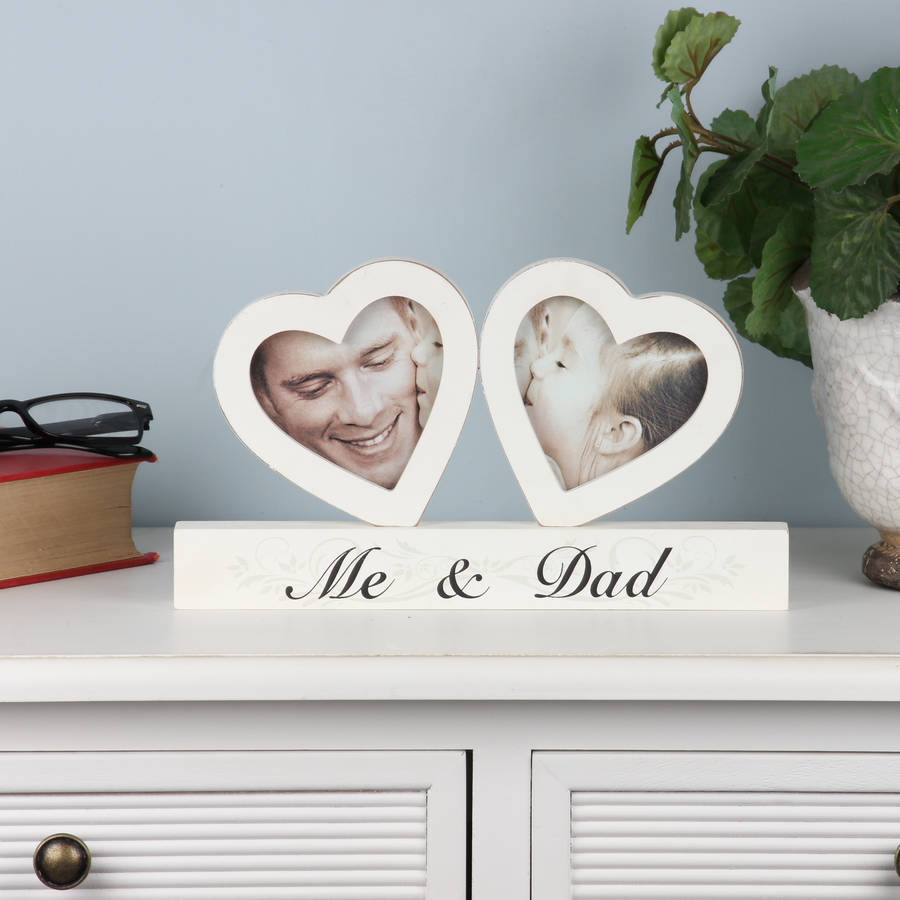 Me And Dad Heart Photo Frame By Dibor