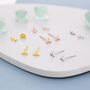 Sterling Silver Tiny Dotted Cluster Stud Earrings, thumbnail 2 of 12