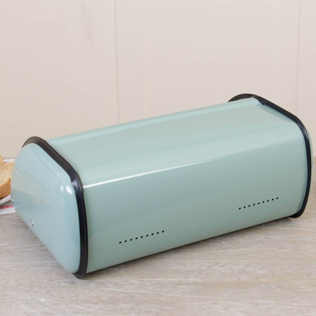 Vintage Blue Metal Bread Bin By Dibor