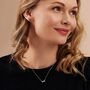Baguette Birthstone Necklace And Stud Set In Silver, thumbnail 7 of 12