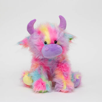 Large Highland Cow Multi Coloured Toy, 4 of 5