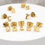 18ct Gold Plated Or Sliver Initial Stud Earrings, thumbnail 3 of 9