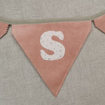 Bunting Pink Velour Personalised Baby Nursery Decor, 2 of 12
