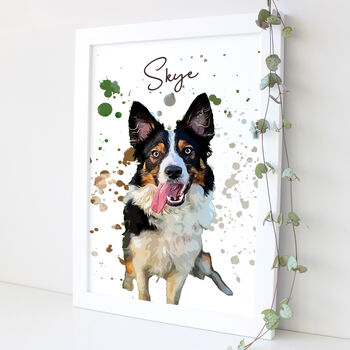 Personalised Pet Dog Portrait Print Gift, 7 of 9