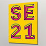Se21 London Postcode Neon Typography Print, thumbnail 1 of 4
