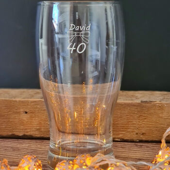 40th Birthday Bow Tie Beer Glass, 5 of 9