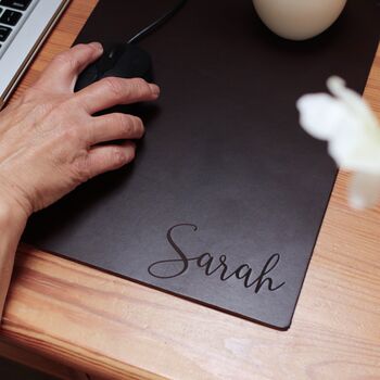 Personalised Premium Leather Mouse Pad, Initials, Name, 8 of 11