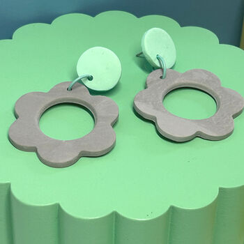 Flower Power Earrings, Large Flower Earrings, 3 of 7