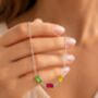 Personalised Baguette Cut Shaped Family Birthstones Necklace, thumbnail 3 of 10