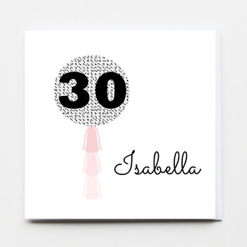 Polka Dot Birthday Age Girl Balloon Card, 3 of 3