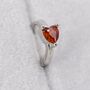 Garnet Red Heart Cz Huggie Hoop In Sterling Silver, thumbnail 6 of 11