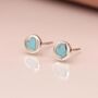 Sterling Silver Turquoise Heart Stud Earrings, thumbnail 1 of 5