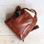 Vintage Style Leather Backpack, Tan, thumbnail 2 of 5