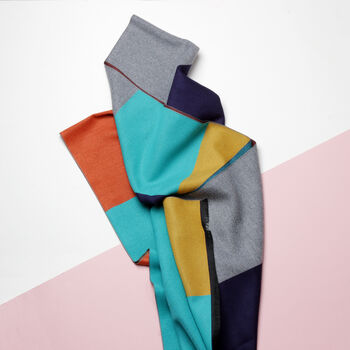 Colourblock Cashmere And Modal Shawl Scarf, 9 of 12
