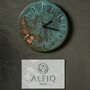 Handmade Green Patina Copper Wall Clock – 300 Mm Diameter, thumbnail 2 of 4