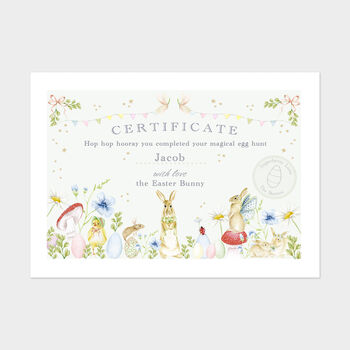 Easter Bunny Egg Hunt Personalised Certificate, 2 of 4