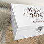 Personalised Born In 2026 Stars Engraved White New Baby Keepsake Box Three Sizes 22cm | 27cm | 30cm, thumbnail 5 of 8