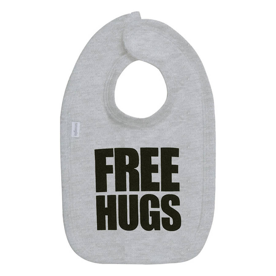 Bib, Free Hugs, Slogan Bib, Cotton Baby Bib