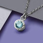 Blue Topaz November Birthstone Sterling Silver Necklace, thumbnail 1 of 6